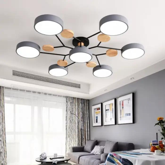 Lustre LED moderne avec bande LED intégrée, 4 couleurs disponibles pour salon, chambre à coucher, hôtel, appartement, bureau, éclairage intérieur