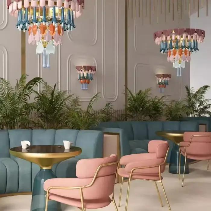 Lustre LED en céramique rétro moderne pour salon restaurant villa hôtel chambre élégance et confort