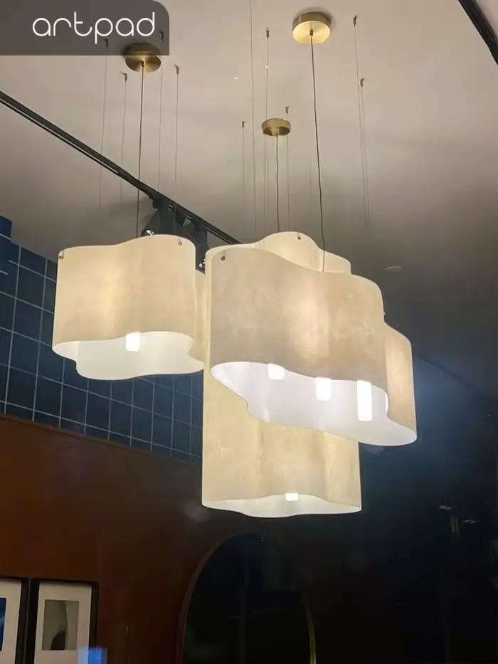 Lustre suspendu en tissu LED Wabi Sabi design nuage pour salon restaurant hôtel projet moderne élégant matériaux de qualité haute luminosité installation facile